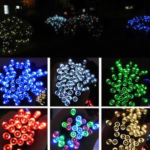 Solar 100 LED 17M String Fairy Tree Lights Light Christmas Party Wedding Color