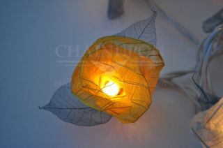 Yellow White Rose Flowers String Home Indoor Bedroom Decor Fairy Floral Lights