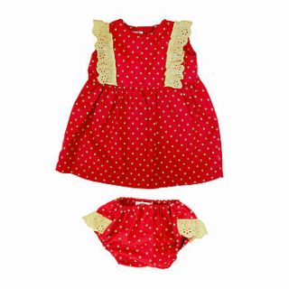 girls red polka dress by vittoria bello for kids