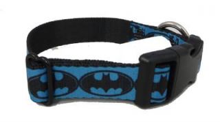 Batman Blue Blac Logo Plastic Buckle Dog Collar 1 5" x 18 32