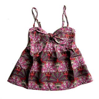 hot pink silk liberty tribal print camisole by ciel