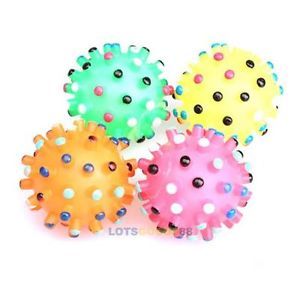 Colorful Pet Dog Puppy Cat Animal Squeaky Squeaker Quack Sound Toy Chews Ball
