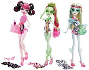 Monster High Swim Class 2013 Dolls All 3 Draculaura Venus Lagoona New