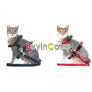 New Pet Cat Nylon Lead Leash Adjustable Collar Harness Kitten Belt Safety Rope