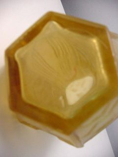 Art Deco Honey Coloured Frosted Glass Little Vase France