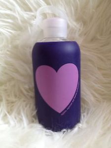Bkr Glass Water Bottle with Purple Heart Silicone Sleeve