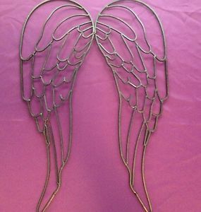 Angel Wings Welded Metal Art Unique Large Angel Wings Metallic Wall Art Mint