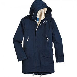 New Mens Adidas Originals Sporty Parka Winter Coat Jacket L XL Dark Navy