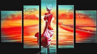 Hand Painted Oil Canvas Art Wall Decor Modern African Landscape No Frame D