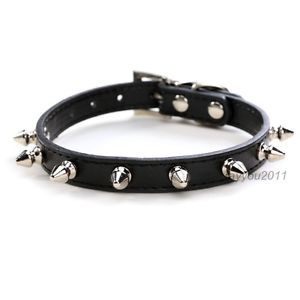 Black Spiked Studs PU Leather Dog Puppy Collars XS s M L for Small Dog Collars