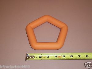 Large Orange Rubber Pentagon Dog Puppy Fetch Play Chew Toy Kong Altrntive Floats