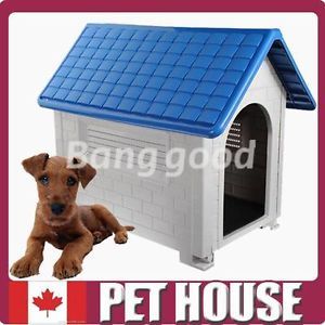 New Large Plastic Pet Dog Puppy Cat House Home Kennel Outdoor Shelter Apex Roof