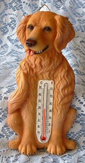 New Handpainted Purebred Golden Retriever Puppy Dog Indoor Outdoor Thermometer