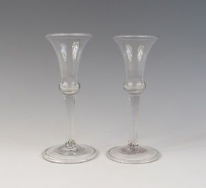 Antique Set of Dutch English Wine Glasses 18th C
