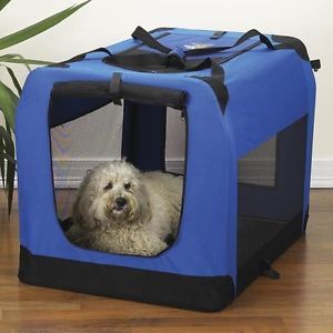 Guardian Gear Collapsible Soft Dog Crate Blue Medium