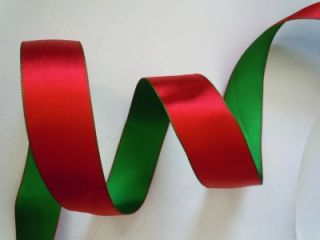5yd Red Green Satin Christmas Holiday Gifts Wreath Wedding Birthday Wired Ribbon