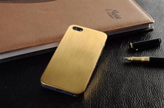 New Ultra Thin Brush Metal Aluminum Case Cover Back for iPhone 4 4S Gold EAP02