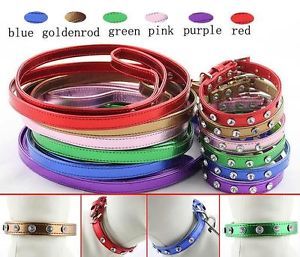 Pet Supplies Wholesale Dog Collars and Leashes Set Rhinestones Inlayed Dog Leads