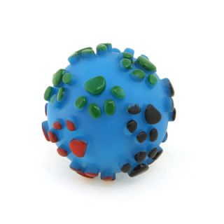 Colorful Voiced Sound Embossed Pet Dog Cat Toy Ball Talking Rubber Training Bell