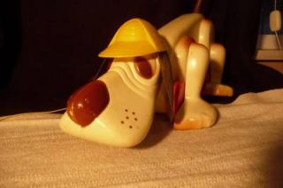 Vtg Detective Digger Dog Pull Toy Has Pull String and Tail Childs Fun