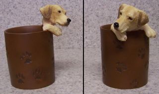 Pen Pencil Utility Holder Dog Golden Labrador Desk