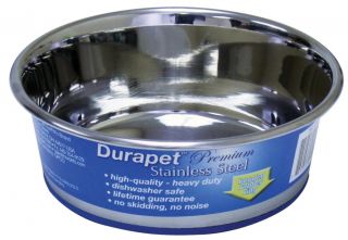 Ourpet Durapet Non Skidding Stainless Steel Food Water Dog Bowl Choose Size