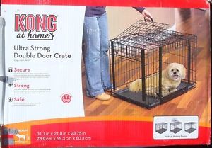 New Kong at Home Ultra Strong Double Door Dog Crate Pet Cage Animal Kennel