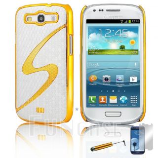 Bling Glitter Leather Aluminum Chrome Hard Case Cover for Samsung Galaxy S3 SIII