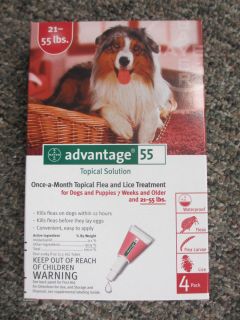 Advantage Red 4 Pack for Large Dogs 21 55 lbs  085400000300