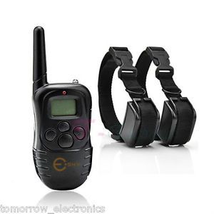 Rechargeable Shock Vibra Remote LCD Dog Training Collar for Small Medium 2 Dogs