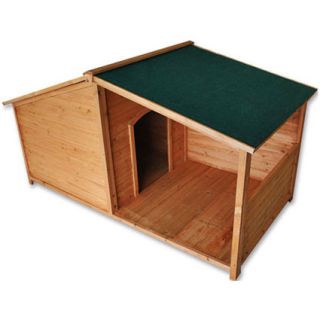 XL Extra Large Dog Kennel House x Large Wooden Timber Log Puppy Pet Cabin Deck