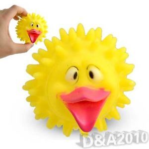 Cute Duck Spiky Ball Pet Training Puppy Dog Cat Squeaky Toy Chew Rubber Toy 2013