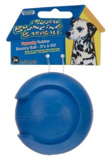 JW Pet Isqueak Squeaky Durable Rubber Bouncin' Baseball Dog Toy 3 5" Medium