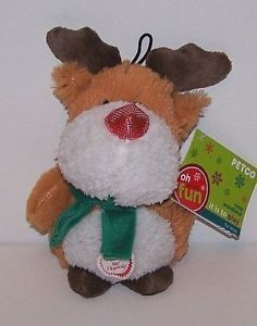 "Rudolph" Cute Reindeer Christmas Plush Squeaky Squeaker Puppy Dog Pet Toy New