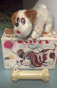 1970s Sniffy The Nosey Puppy Battery Remote Control Dog Vintage Japan Toy