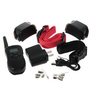 Rechargeable 100LV Shock Remote 2 Dog Training Collar New
