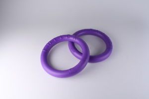 2 Puller Interactive Dog Toy 11" Rings Purple