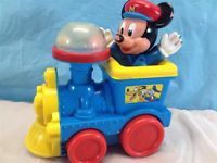 Vintage Walt Disney Mickey Mouse Pull Toy Train Ball Popper