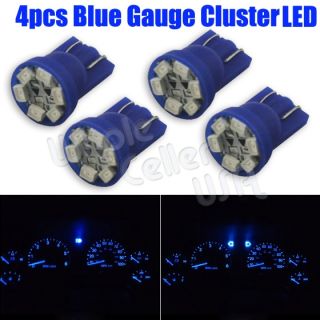 4X Blue T10 LED Wedge Gauge Cluster Intrusmental Speedometer Light Bulb
