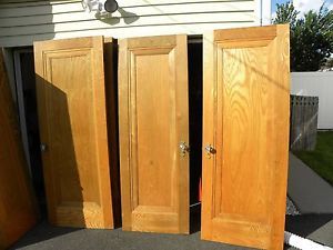 7 Solid Oak Wood Doors Interior Doors w Hinges Glass Door Knobs