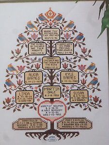 Family Tree Sampler Better Homes Cross Stitch Wedding Annivers Genealogy Pattern