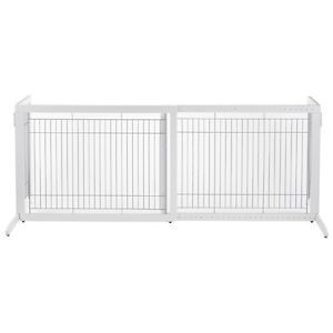 New Richell Expandable Extra Wide Pet Dog Wooden Door Gate White HL 28" R94159