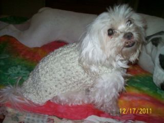 Dog Apparel Warm Ivory Frothy Fleece Sweater Large