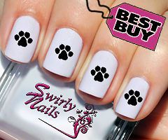 20 Cute Dog Paw Print Nail Art Transfer Decal Stickers 111