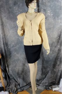 Shimmer Crystal Rhinestone Gold Knit Suit Jacket Blazer St John Evening 12 14 16