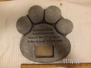 Paw Print Pet Dog Memorial Plaque Grave Marker