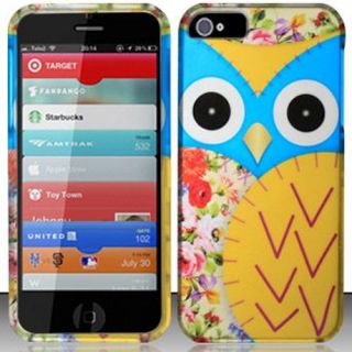 Cute Blue Yellow Owl Hard Case Snap on Cover Apple iPhone 5 6th Gen Accessory