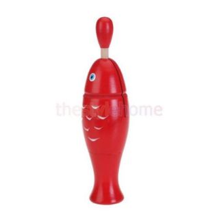 Fashion Wooden Red Fish Percussion Instrument Educational Kids Art Music Toy New