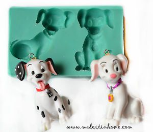 Silicone Mould 102 Dalmatians Dogs Cake Decoration Fondant Fimo Mold Food