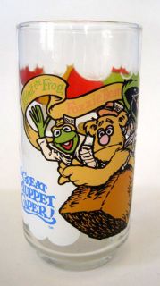 McDonalds Great Muppet Caper Drinking Glass Kermit The Frog Fozzie Bear Gonzo